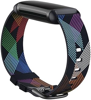 FITBIT CHARGE 5 WOVEN BAND LARGE PRISM PRIDE EDITION REPLACEMENT STRAP FOR FITNESS TRACKER