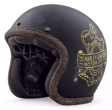 HARLEY DAVIDSON BOOTLEGGER'S PASS 3/4 HELMET MATT BLACK,FREE SHIPPING WORLDWIDE