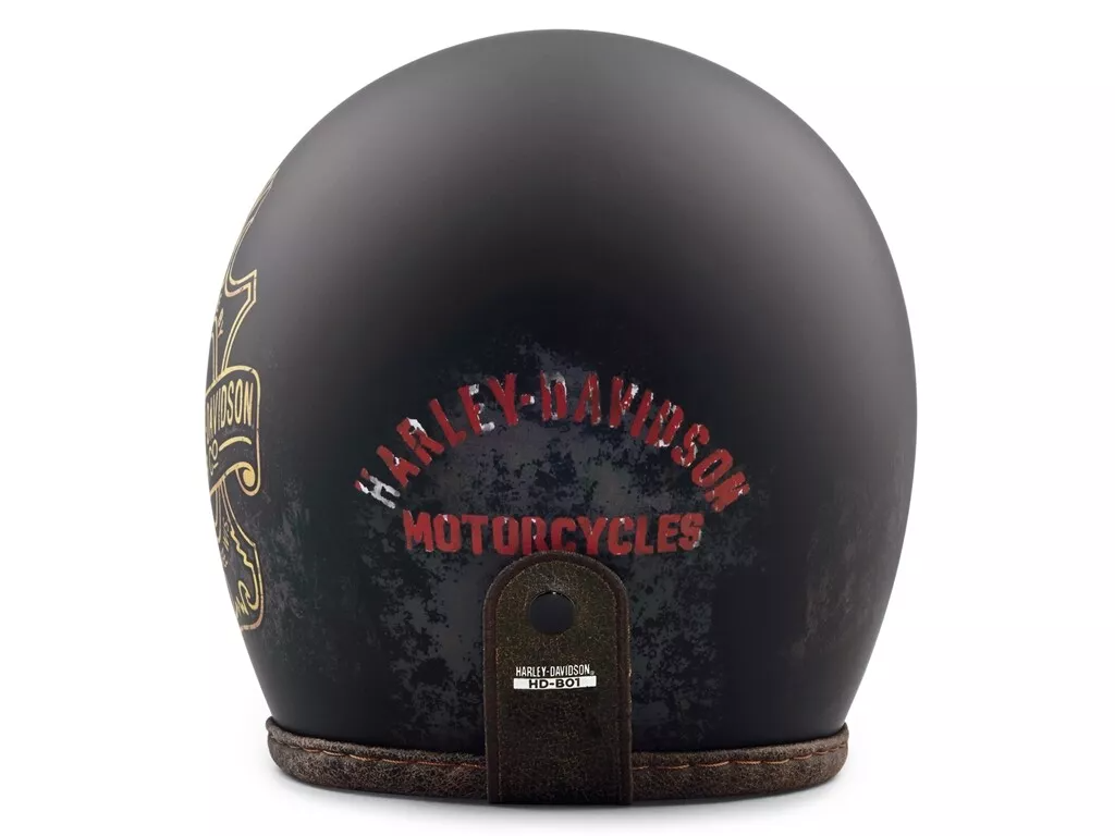 HARLEY DAVIDSON BOOTLEGGER'S PASS 3/4 HELMET MATT BLACK,FREE SHIPPING WORLDWIDE