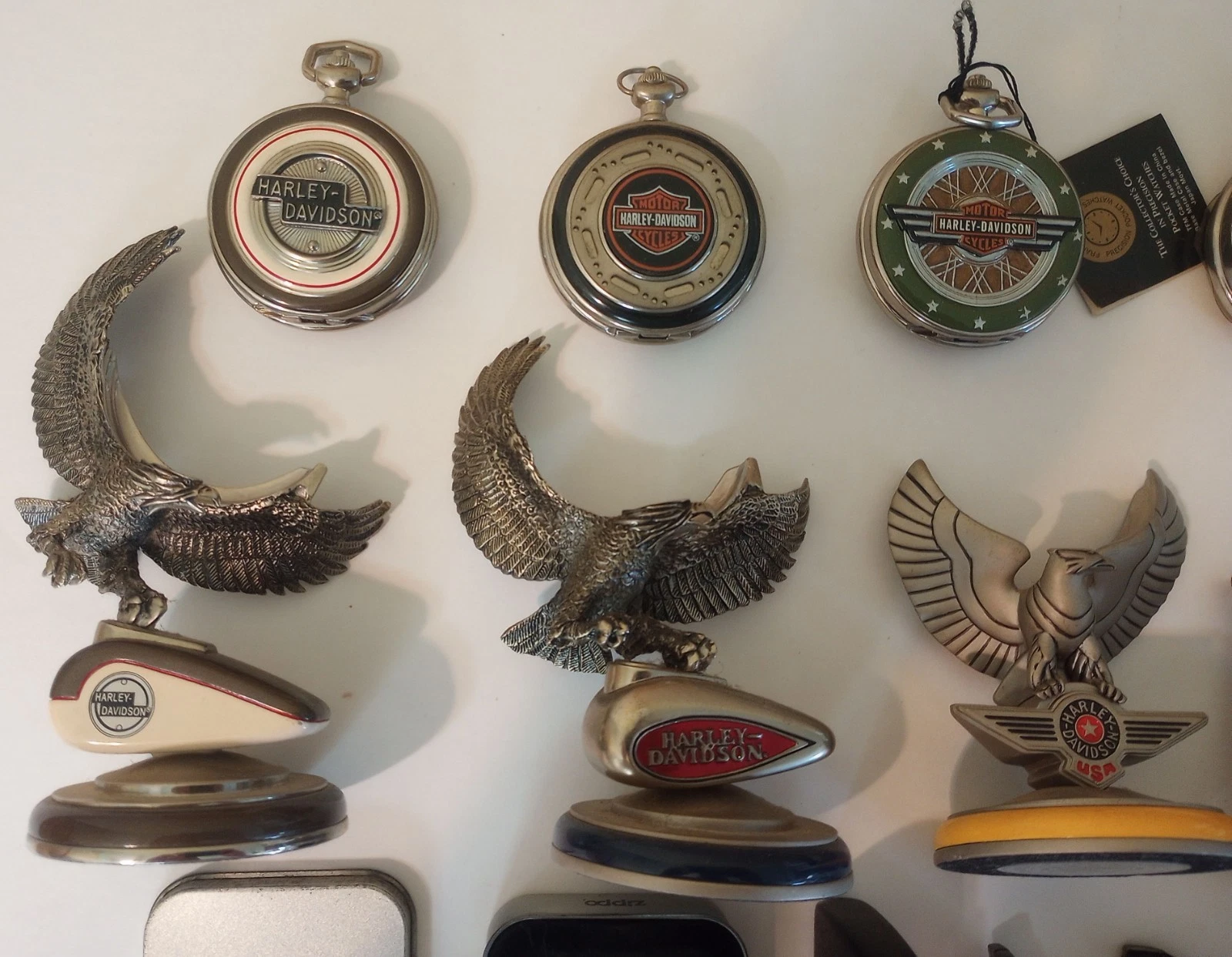 HARLEY DAVIDSON COLLECTIBLES FRANKLIN MINT WATCH ZIPPO BELT BUCKLES