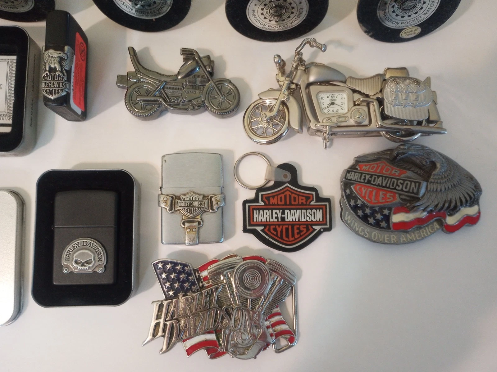 HARLEY DAVIDSON COLLECTIBLES FRANKLIN MINT WATCH ZIPPO BELT BUCKLES