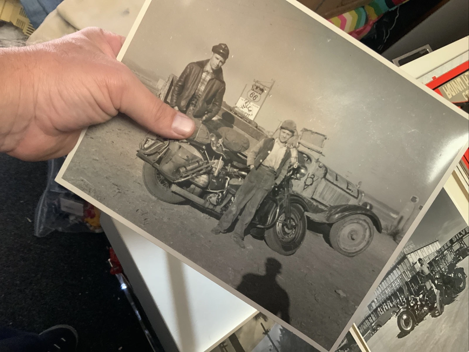 HARLEY  DAVIDSON PHOTOS GILMORE GAS YOSEMITE PHILLIPS 66 ESTATE 6 VINTAGE 8X10