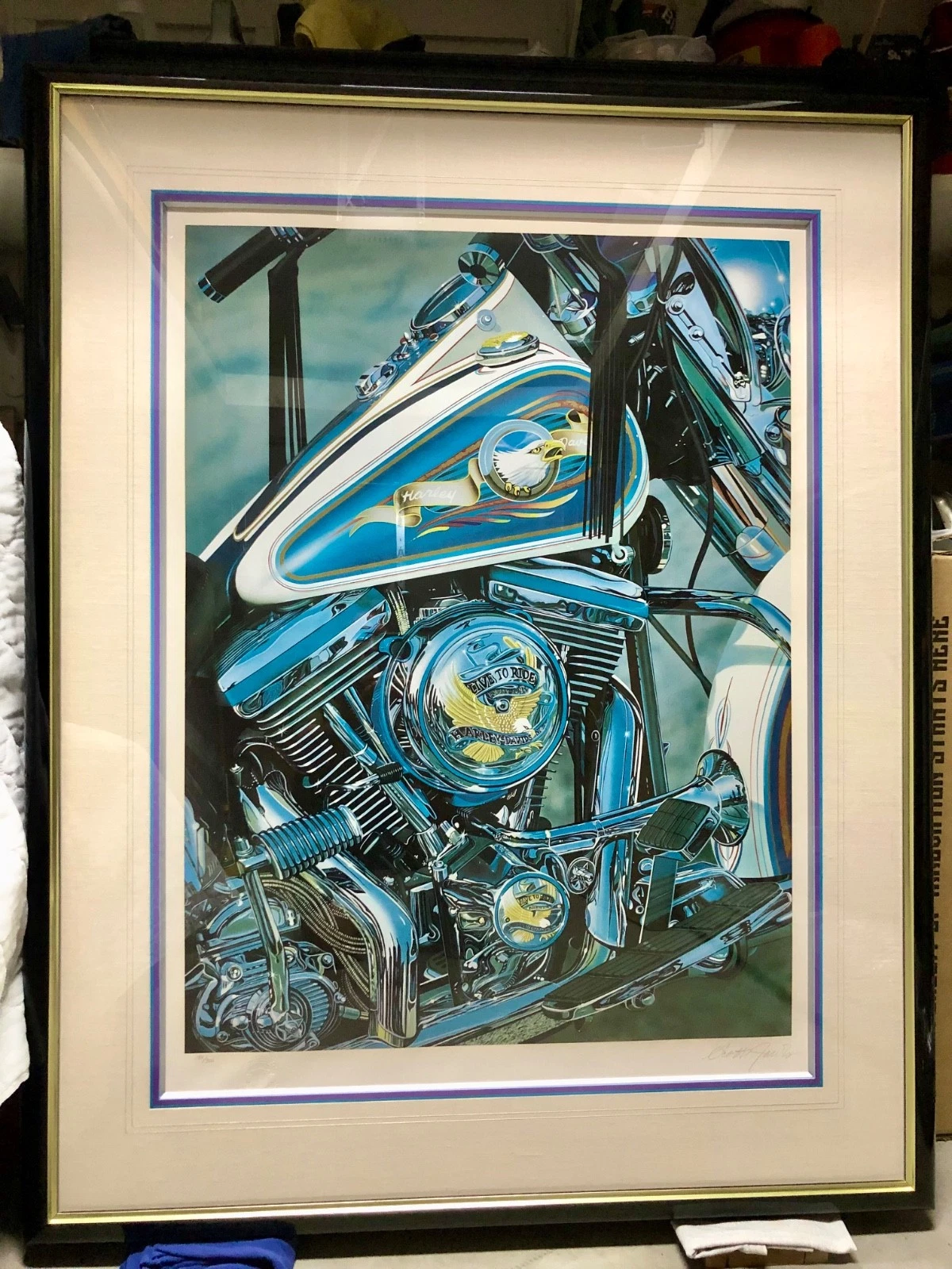 HARLEY DAVIDSON 100TH ANNIVERSARY "LIVE TO RIDE" SERIGRAPH SIGNED