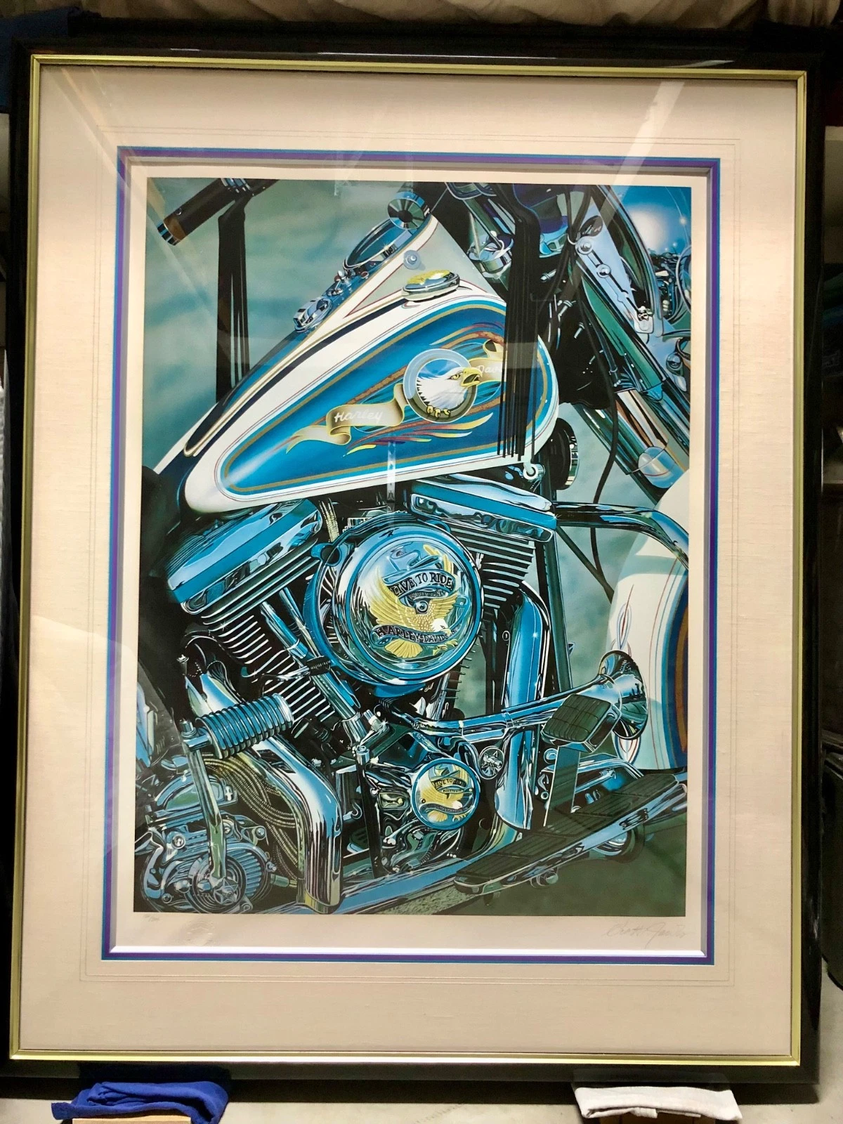 HARLEY DAVIDSON 100TH ANNIVERSARY "LIVE TO RIDE" SERIGRAPH SIGNED