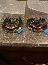HARLEY  DAVIDSON 105TH ANNIVERSARY FACTORY TWO SET GAS TANK BRONZE EMBLEM INLAY