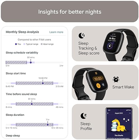 FITBIT VERSA 4 FITNESS SMARTWATCH, GPS, HEART RATE, SLEEP TRACKING, BLACK GRAPHITE, ONE SIZE