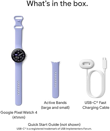 FITBIT GOOGLE PIXEL WATCH 4 LTE 41MM 2025 ANDROID SMARTWATCH, FITNESS SLEEP TRACKER, MATTE BLACK
