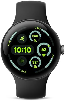 FITBIT GOOGLE PIXEL WATCH 3 45MM 2024 - ANDROID SMARTWATCH, HEART RATE, FITNESS, MATTE BLACK, WI-FI