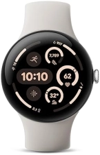FITBIT GOOGLE PIXEL WATCH 3 45MM LTE 2024 FITNESS SMARTWATCH, HEART RATE, PORCELAIN BAND, SILVER CASE