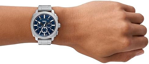 FOSSIL MENS MACHINE CHRONOGRAPH WATCH, STAINLESS STEEL, WATER RESISTANT, QUARTZ MOVEMENT