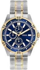 FOSSIL GARRETT MEN S TWO-TONE STAINLESS STEEL MULTIFUNCTION WATCH CLASSIC ANALOG WRISTWATCH