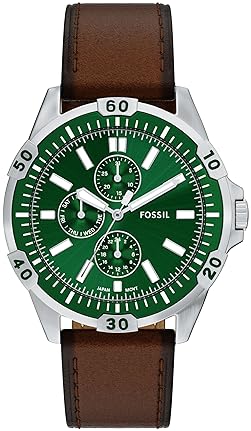 FOSSIL MENS GARRETT TWO-TONE STAINLESS STEEL MULTIFUNCTION WATCH SILVER GOLD WRISTWATCH