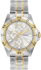 FOSSIL GARRETT MEN S TWO-TONE STAINLESS STEEL MULTIFUNCTION WATCH SILVER GOLD BRACELET