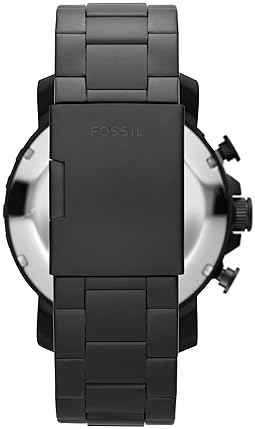 FOSSIL NATE MENS STAINLESS STEEL CHRONOGRAPH WATCH, QUARTZ MOVEMENT, LARGE FACE WRISTWATCH