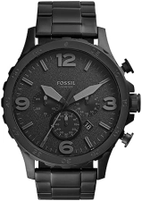 FOSSIL NATE MENS STAINLESS STEEL CHRONOGRAPH WATCH, QUARTZ MOVEMENT, LARGE FACE WRISTWATCH