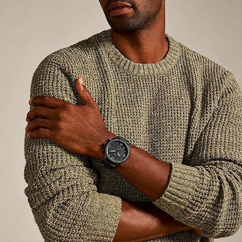 FOSSIL NATE MENS STAINLESS STEEL CHRONOGRAPH WATCH, QUARTZ MOVEMENT, LARGE FACE WRISTWATCH