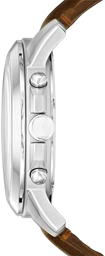 FOSSIL GRANT MEN S CHRONOGRAPH WATCH QUARTZ MOVEMENT, STAINLESS STEEL CASE, LEATHER BAND