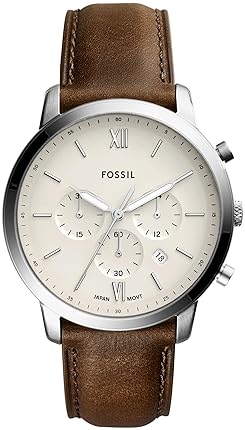 FOSSIL MEN S NEUTRA CHRONOGRAPH WATCH QUARTZ MOVEMENT, STAINLESS STEEL LEATHER STRAP
