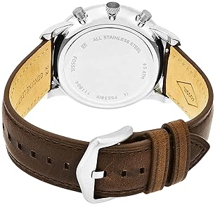 FOSSIL MEN S NEUTRA CHRONOGRAPH WATCH QUARTZ MOVEMENT, STAINLESS STEEL LEATHER STRAP