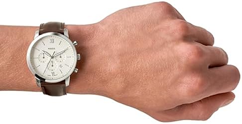 FOSSIL MEN S NEUTRA CHRONOGRAPH WATCH QUARTZ MOVEMENT, STAINLESS STEEL LEATHER STRAP