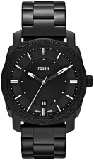 FOSSIL MENS MACHINE STAINLESS STEEL QUARTZ WATCH WITH THREE-HAND DISPLAY, WATER RESISTANT