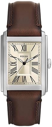 FOSSIL MENS CARRAWAY QUARTZ WATCH, STAINLESS STEEL, THREE-HAND ANALOG WRISTWATCH