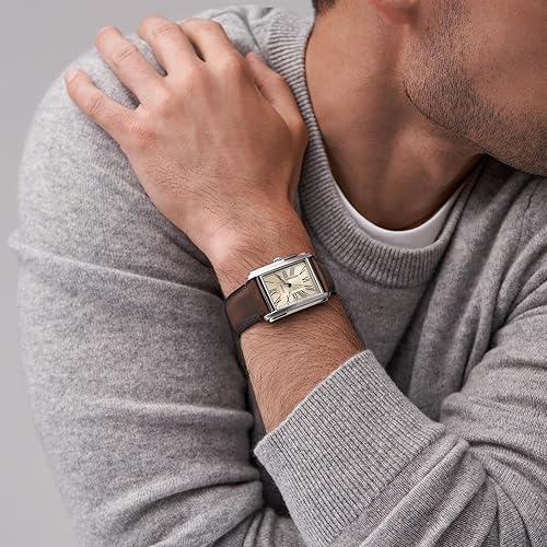 FOSSIL MENS CARRAWAY QUARTZ WATCH, STAINLESS STEEL, THREE-HAND ANALOG WRISTWATCH
