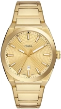 FOSSIL EVERETT MENS QUARTZ WATCH, STAINLESS STEEL, THREE-HAND ANALOG WRISTWATCH