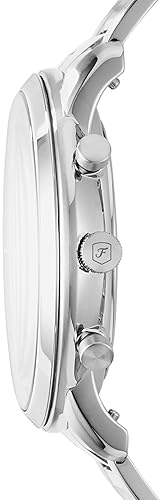 FOSSIL MENS NEUTRA CHRONOGRAPH WATCH, QUARTZ MOVEMENT, STAINLESS STEEL LEATHER STRAP