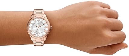 FOSSIL WOMENS GILMORE THREE-HAND DATE WATCH ELEGANT STAINLESS STEEL LADIES WRISTWATCH