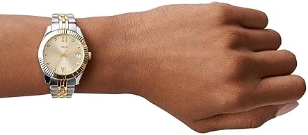 FOSSIL SCARLETTE MINI WOMENS QUARTZ WATCH, STAINLESS STEEL, THREE-HAND, ELEGANT LADIES WRISTWATCH