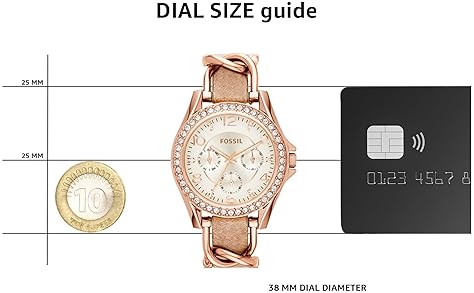 FOSSIL RILEY WOMENS STAINLESS STEEL MULTIFUNCTION WATCH ELEGANT LADIES WRISTWATCH