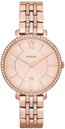 FOSSIL WOMENS JACQUELINE QUARTZ STAINLESS STEEL WATCH ELEGANT THREE-HAND ANALOG TIMEPIECE