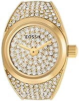 FOSSIL WOMEN S QUARTZ STAINLESS STEEL TWO-HAND WATCH RING ELEGANT FASHION JEWELRY ACCESSORY