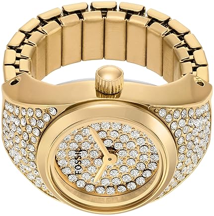 FOSSIL WOMEN S QUARTZ STAINLESS STEEL TWO-HAND WATCH RING ELEGANT FASHION JEWELRY ACCESSORY