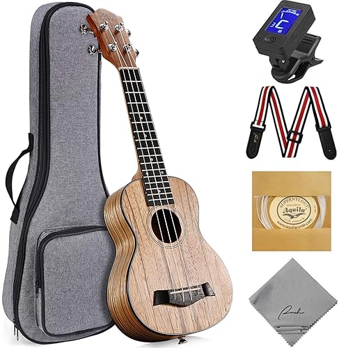 RANCH 21 SOPRANO UKULELE STARTER KIT FOR BEGINNERS ONLINE LESSONS, BAG, TUNER, STRAP, STRINGS