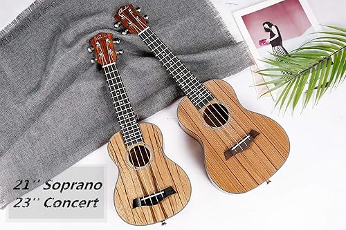 RANCH 23 CONCERT UKULELE STARTER KIT FOR BEGINNERS 12 ONLINE LESSONS, BAG, TUNER, AQUILA STRINGS
