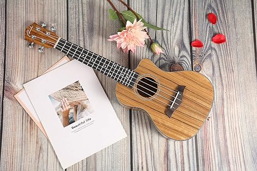RANCH 23 CONCERT UKULELE STARTER KIT FOR BEGINNERS CUTAWAY, 12 LESSONS, BAG, TUNER, AQUILA STRINGS
