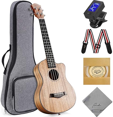 RANCH 26 TENOR UKULELE BEGINNER KIT CUTAWAY, AQUILA STRINGS, ONLINE LESSONS, BAG, TUNER, STRAP
