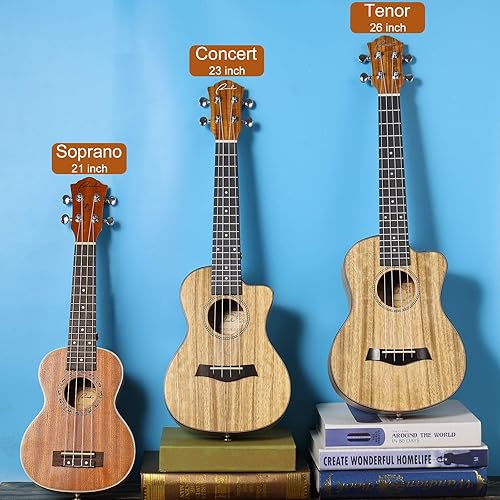 RANCH 26 TENOR UKULELE BEGINNER KIT CUTAWAY, AQUILA STRINGS, ONLINE LESSONS, BAG, TUNER, STRAP