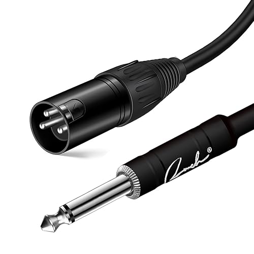 RANCH 6FT MALE XLR TO 1 4 TS MONO MICROPHONE CABLE, UNBALANCED PATCH CORD, BLACK