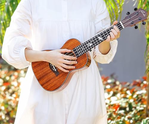RANCH 23 CONCERT UKULELE KIT, SOLID TOP, STARTER BUNDLE WITH GIG BAG, TUNER, LESSONS MORE