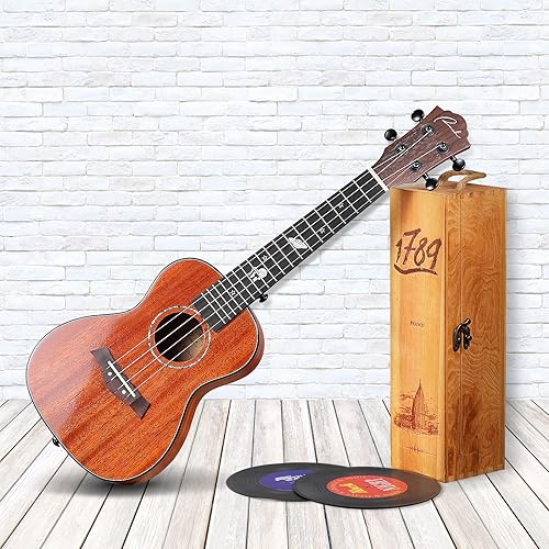 RANCH 23 CONCERT UKULELE KIT, SOLID TOP, STARTER BUNDLE WITH GIG BAG, TUNER, LESSONS MORE