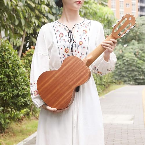 RANCH GUITALELE 28 6-STRING ACOUSTIC GUITAR UKULELE KIT FOR BEGINNERS, BAG, TUNER, STRAP