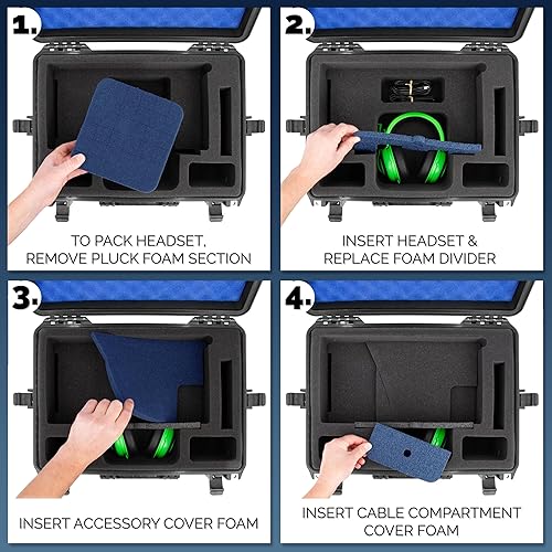CASEMATIX WATERPROOF HARD CASE FOR PS5 PRO DISC DRIVE CUSTOM FOAM TRAVEL CASE FOR CONSOLE ACCESSORIES