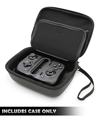CASEMATIX  PORTABLE GAMING CASE FOR RAZER KISHI CONTROLLER ACCESSORIES BLACK CARRYING CASE ONLY