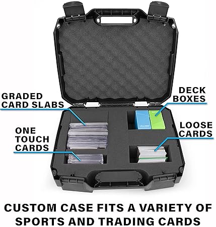 CASEMATIX GRADED CARD CASE FOR 60 PSA BGS SGC SPORTS TRADING CARDS, RUGGED STORAGE BOX WITH FOAM
