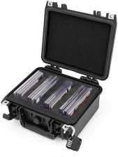 CASEMATIX GRADED CARD STORAGE BOX FOR 22 BGS, 35 FGS, 29 PSA OR 100 TOP LOADERS, WATERPROOF, CUSTOM FOAM