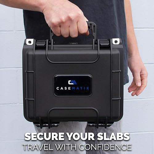 CASEMATIX WATERPROOF GRADED CARD CASE FITS 40 BGS PSA SLABS OR 150 TOPLOADERS, SPORTS CARD BOX
