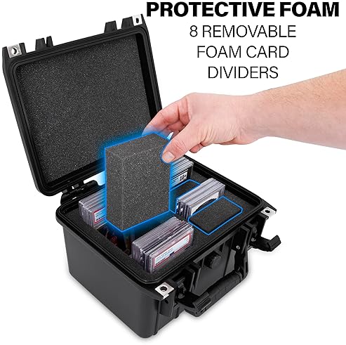 CASEMATIX WATERPROOF GRADED CARD CASE FITS 40 BGS PSA SLABS OR 150 TOPLOADERS, SPORTS CARD BOX